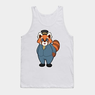 Red Panda as Groom with Hat Tank Top